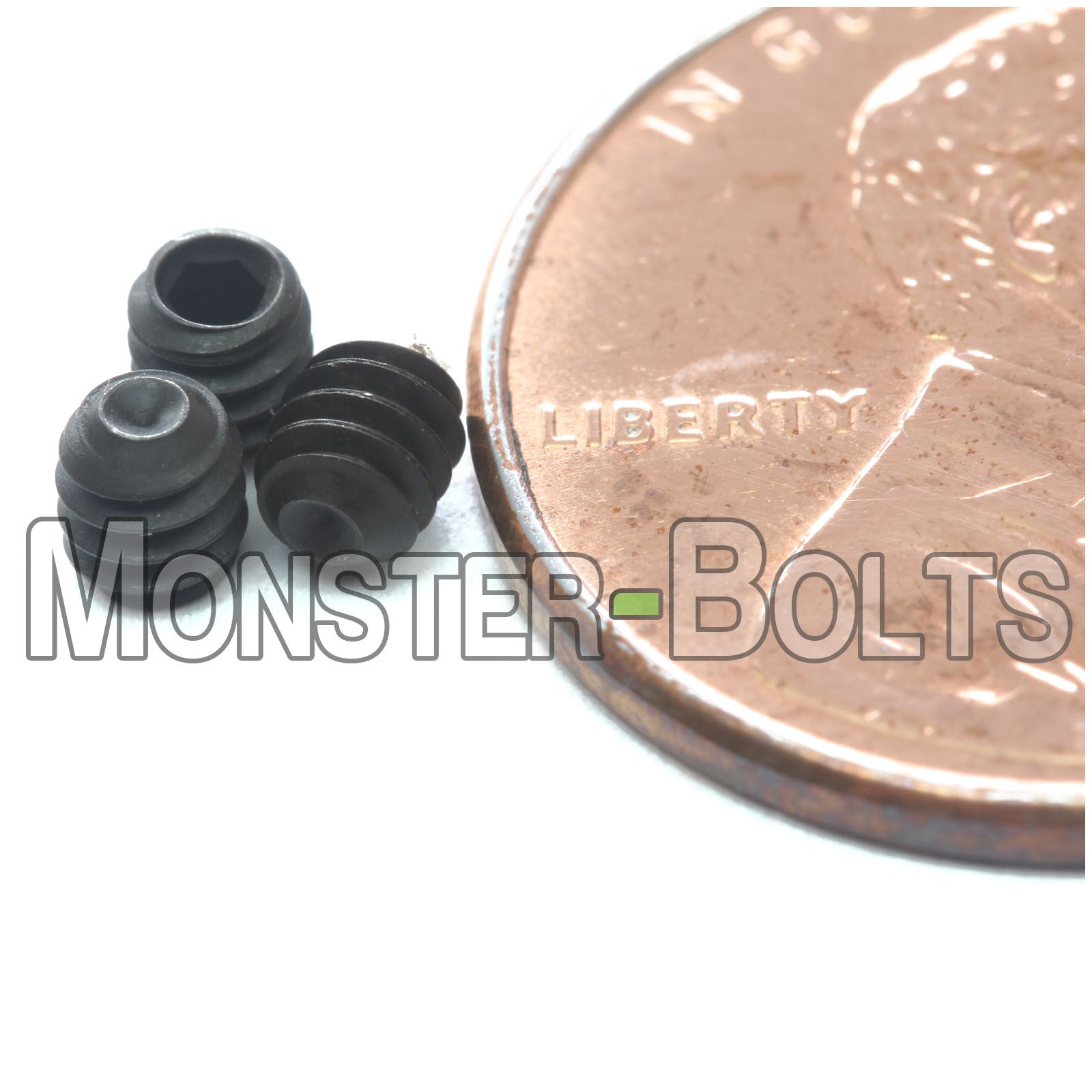 Black #4-40 x 1/8" Cup point socket set screws