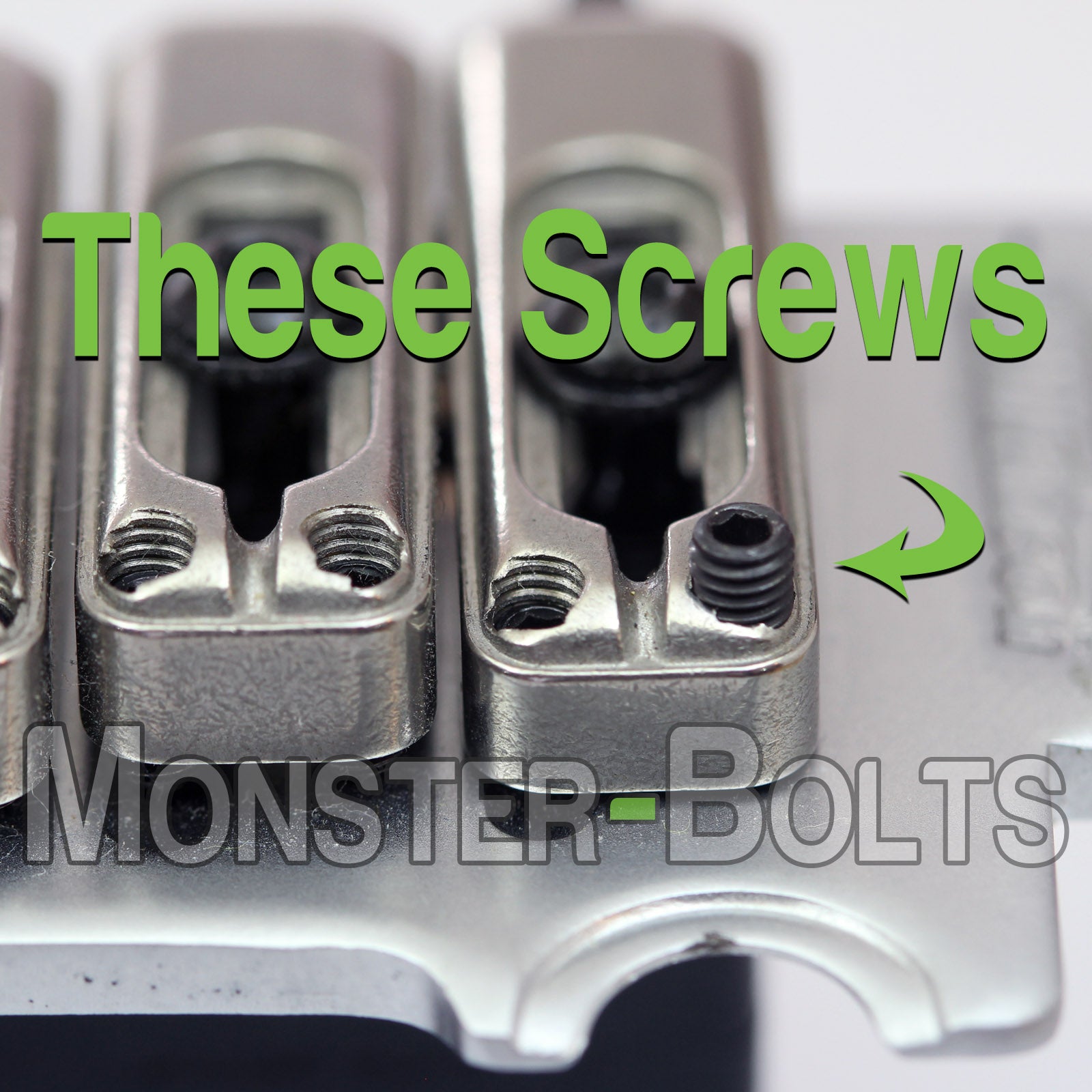 Black or Stainless Steel Guitar Screws for Bridge Saddle Height Adjustment - Wilkinson / Gotoh - Monster Bolts