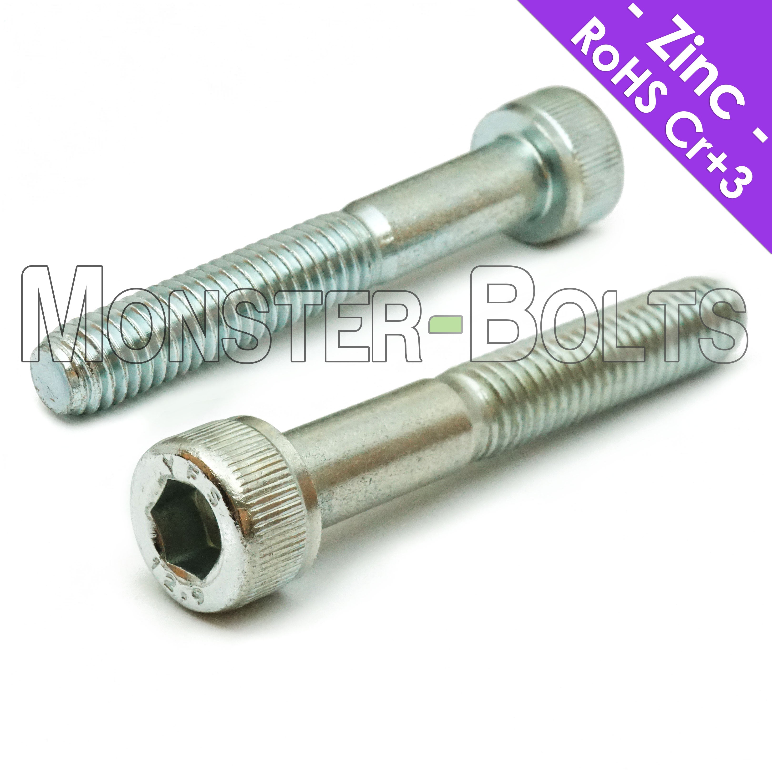 M4 Socket Head Cap screws, Zinc plated Class 12.9 Alloy Steel - Monster Bolts