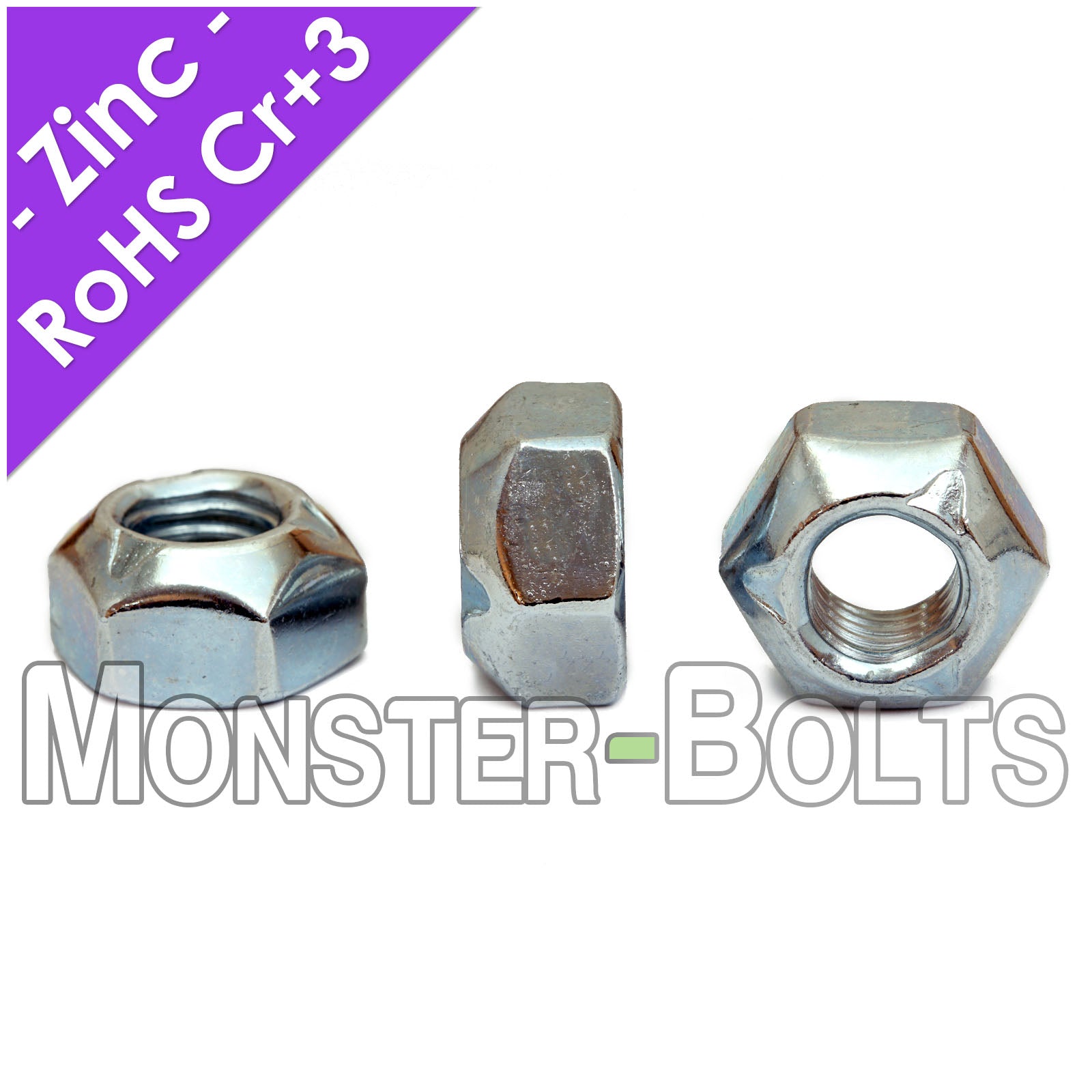 DIN 980V Hex Cone Prevailing Torque All-Metal Lock Nuts Stover - Zinc Plated Alloy Steel, Metric Class 10 Cr+3 RoHS - Monster Bolts