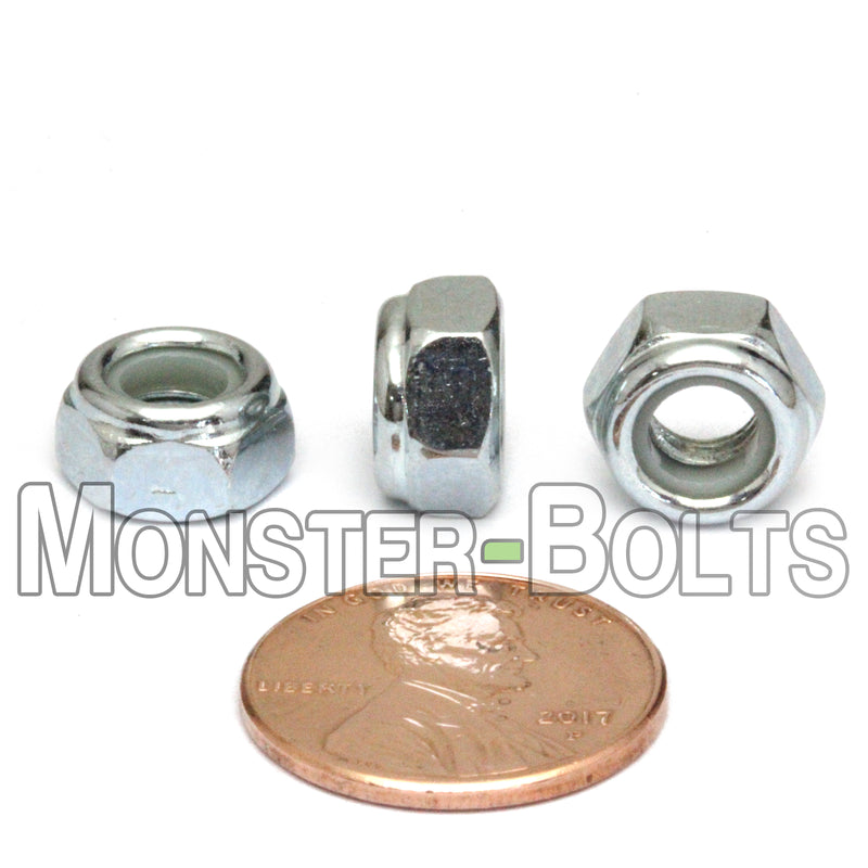 DIN 985 Nylon Insert Hex Lock Nuts - Zinc Plated Alloy Steel, Class 8 & 10 Cr+3 RoHS - Monster Bolts